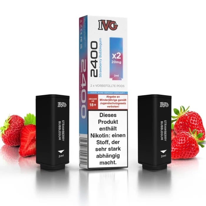 % IVG 2400 4POD Prefilled Pod - Strawberry Bubblegum 2x2ml | 20mg/ml