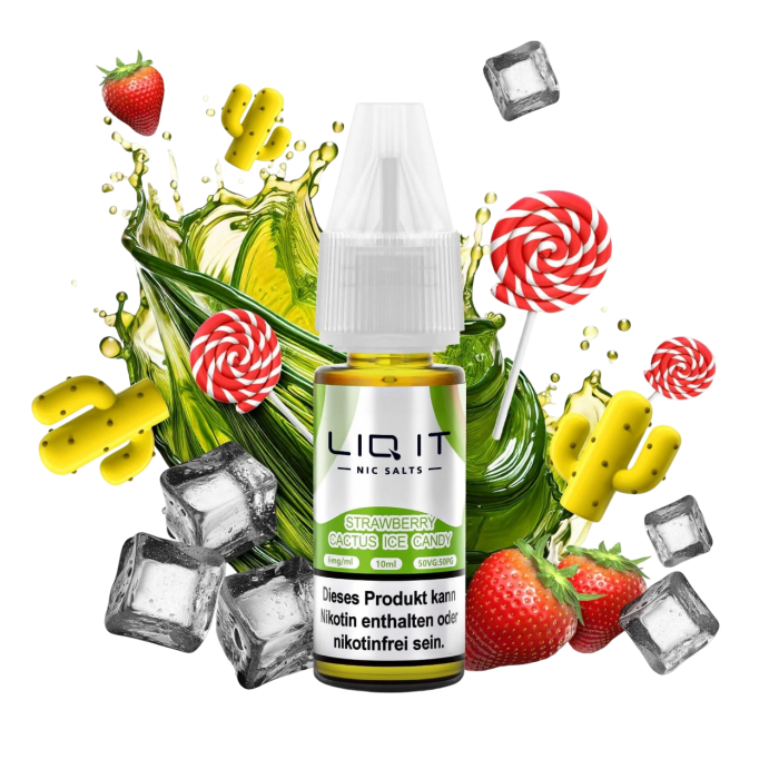 Liq It Liquid - Strawberry Cactus Candy Ice Nikotinsalz 10ml | 0mg/ml