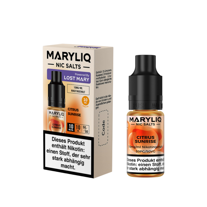 Maryliq Liquid by Lost Mary - Citrus Sunrise Nikotinsalz 10ml | 10mg/ml