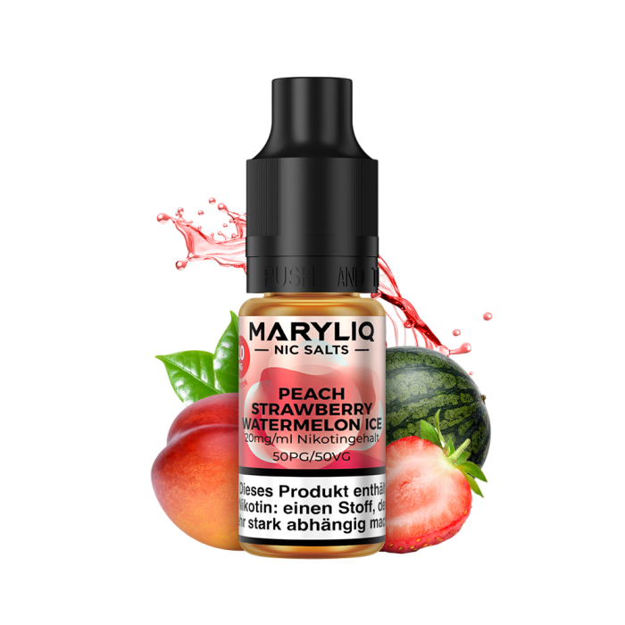 Maryliq Liquid by Lost Mary - Peach Strawberry Watermelon Ice Nikotinsalz 10ml | 20mg/ml