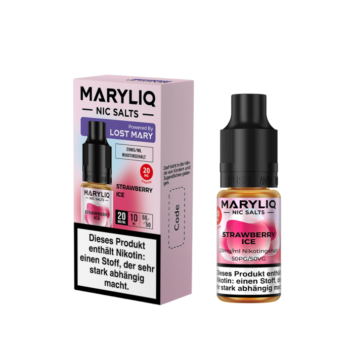 Maryliq Liquid by Lost Mary - Strawberry Ice Nikotinsalz 10ml | 20mg/ml