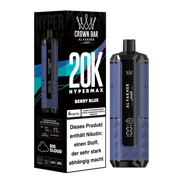 % Al Fakher Hypermax 20k - Berry Blue | MHD: 12.2026