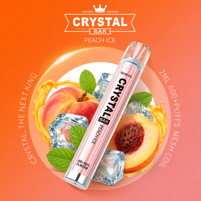 SKE Crystal Einweg Vape - Peach Ice 2ml | 20mg/ml