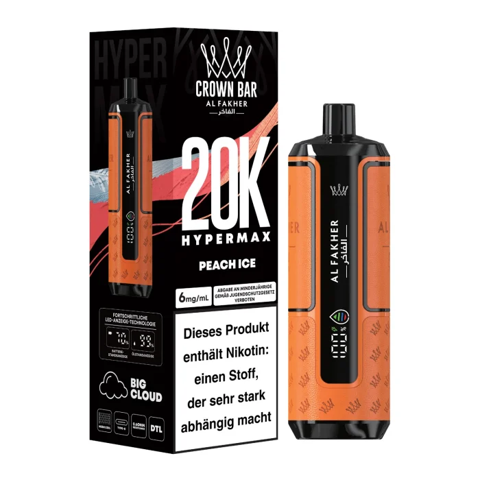 % Al Fakher Hypermax 20k - Peach Ice | MHD: 12.2026