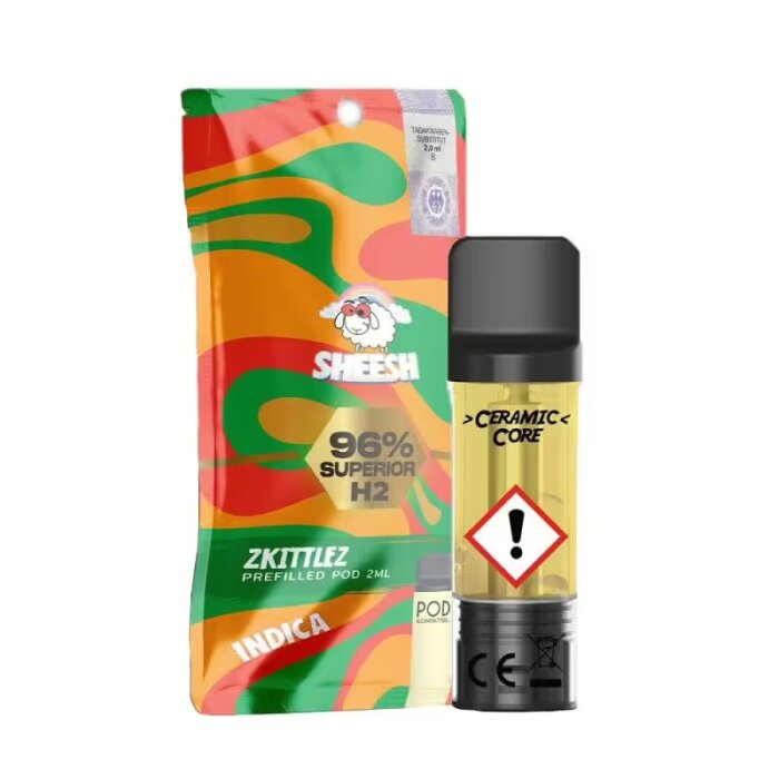 % Sheesh H2 Superior Pod - Zkittlez 2ml | 96% Blend Indica