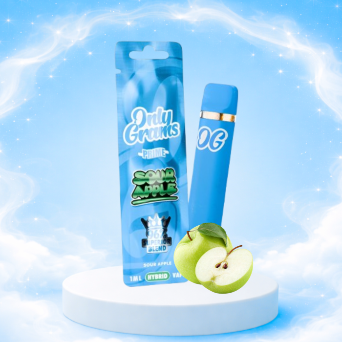 OnlyGrams Superior Vape - Sour Apple 1ml I 96% Blend Hybrid