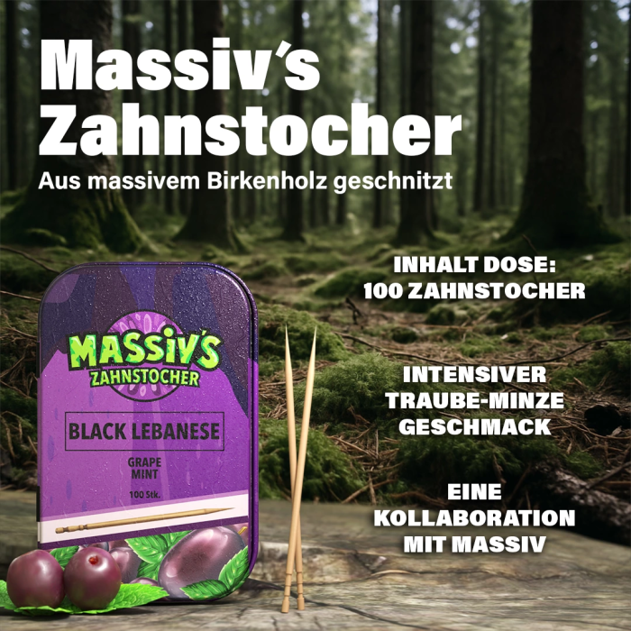 Massivs Zahnstocher - Black Lebanese 100St.