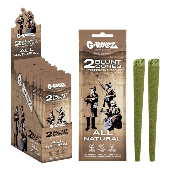 G-Rollz - 2x Pre-Rolled Hemp Cones Terpene Infused (12 Pack Display) USA