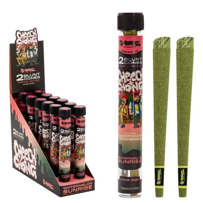G-Rollz - 2x Pre-Rolled Terpene Infused Cones WATERMELON SUNRISE (12 Pack Display)