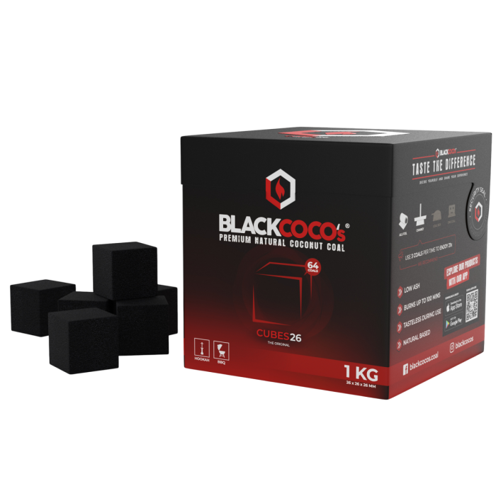 Black Cocos Premium Kohle - 1kg | 26mm