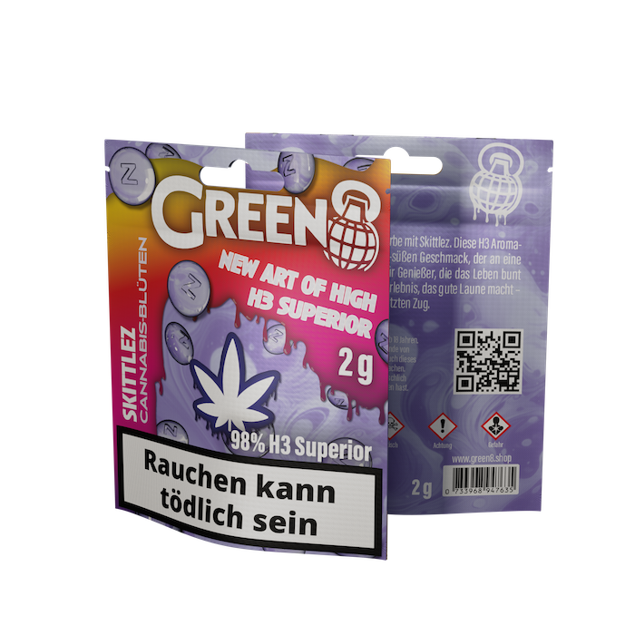 Green8 Blüten H3 Superior - Skittlez 2g | 98% 10St.