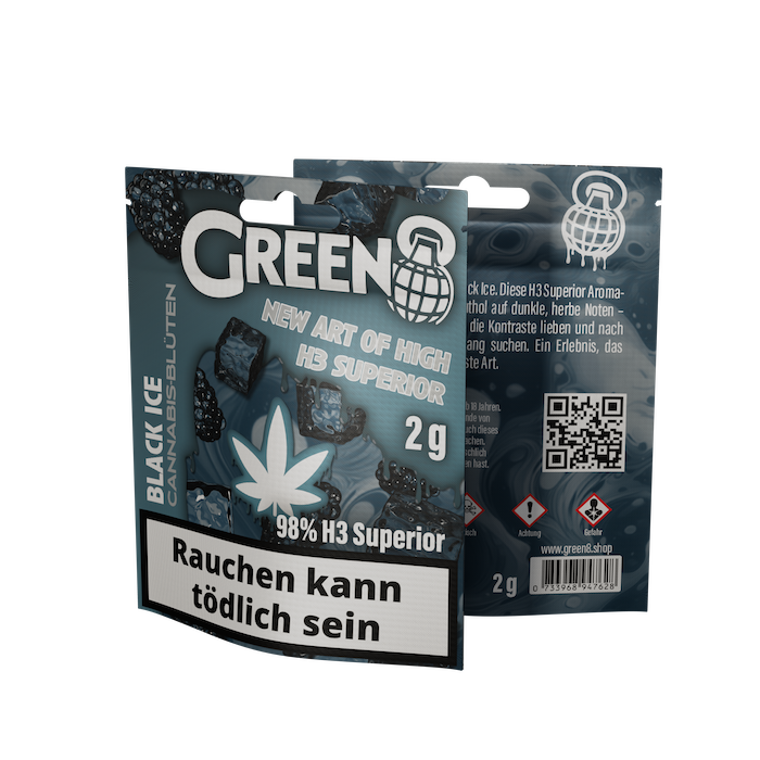 Green8 Blüten H3 Superior - Black Ice 2g | 98% 10St.