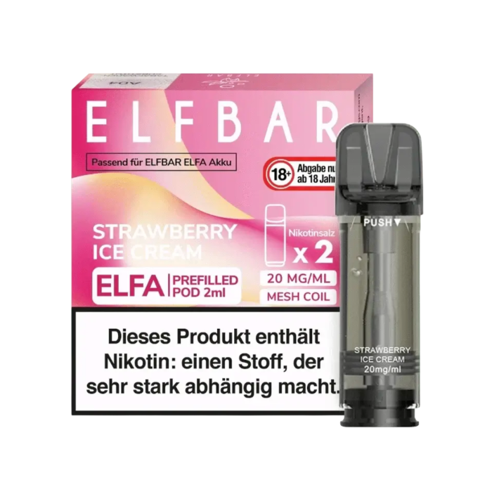 Elfa Prefilled Pod - Strawberry Ice Cream 2x2ml | 20mg/ml