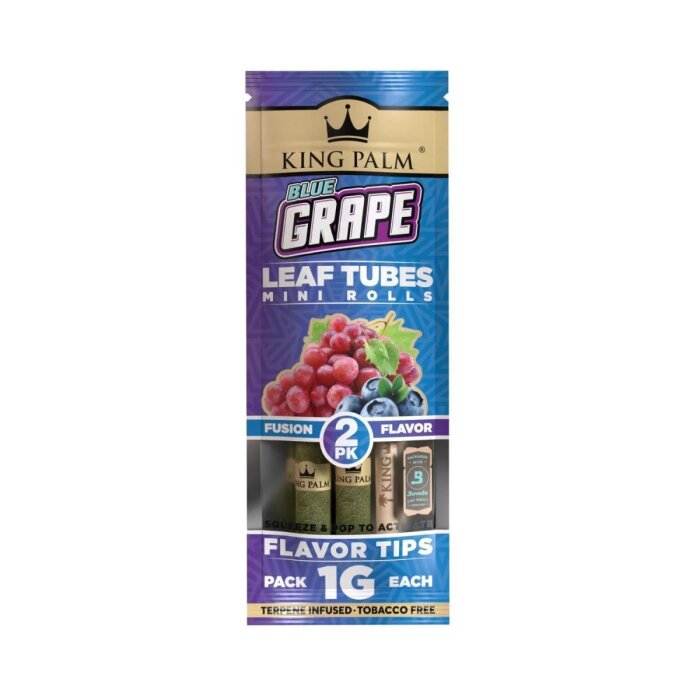 King Palm Real Leaf Rolls - 2 Mini Rolls Blue Grape