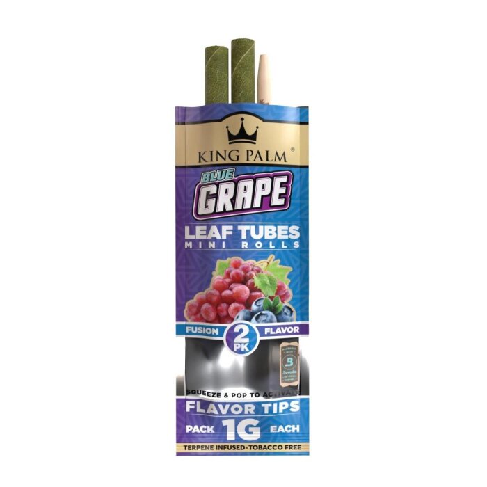 King Palm Real Leaf Rolls - 2 Mini Rolls Blue Grape