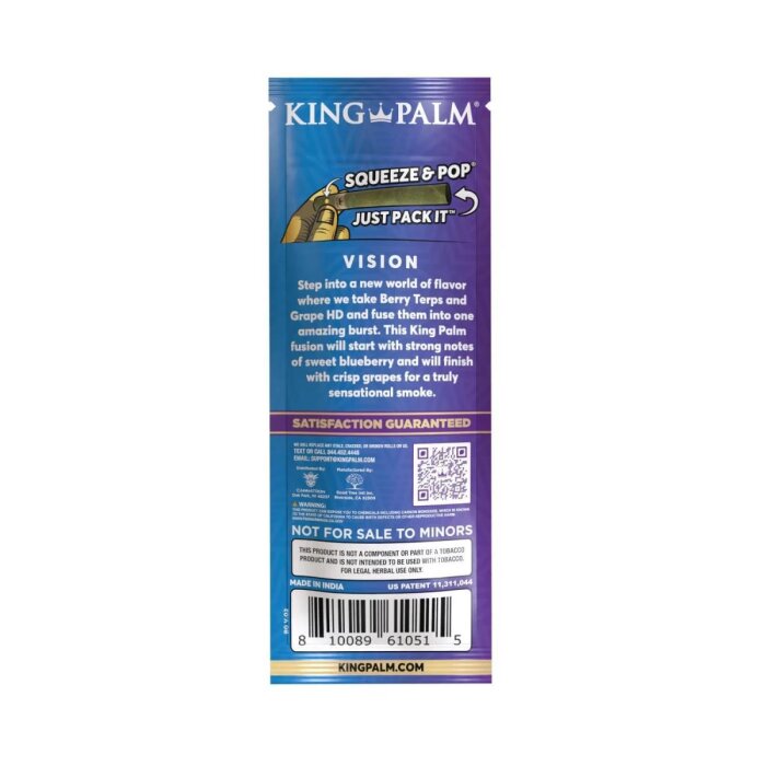 King Palm Real Leaf Rolls - 2 Mini Rolls Blue Grape