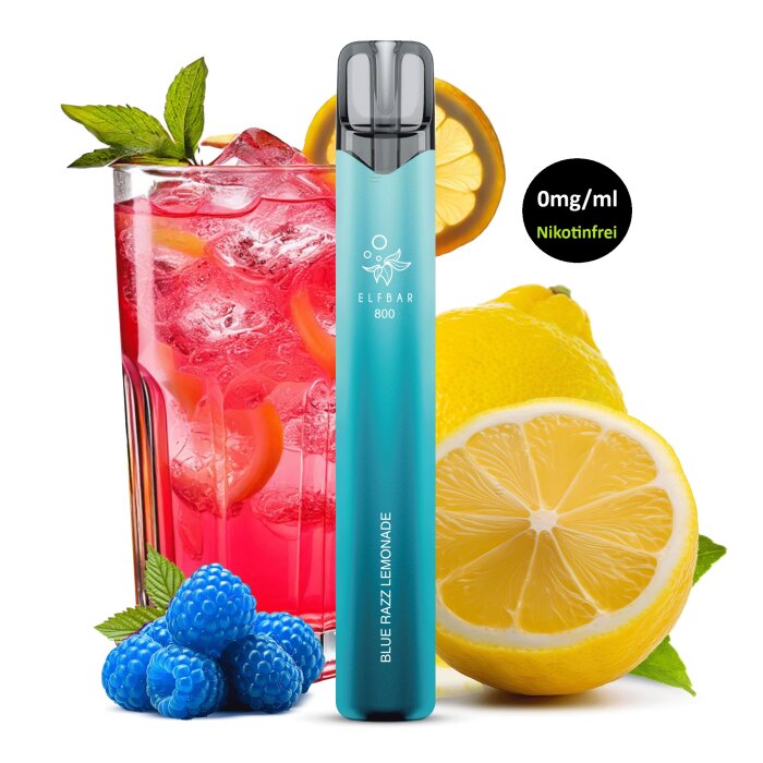 Elfbar 800 Einweg Vape Nikotinfrei - Blue Razz Lemonade 2ml | 0mg/ml