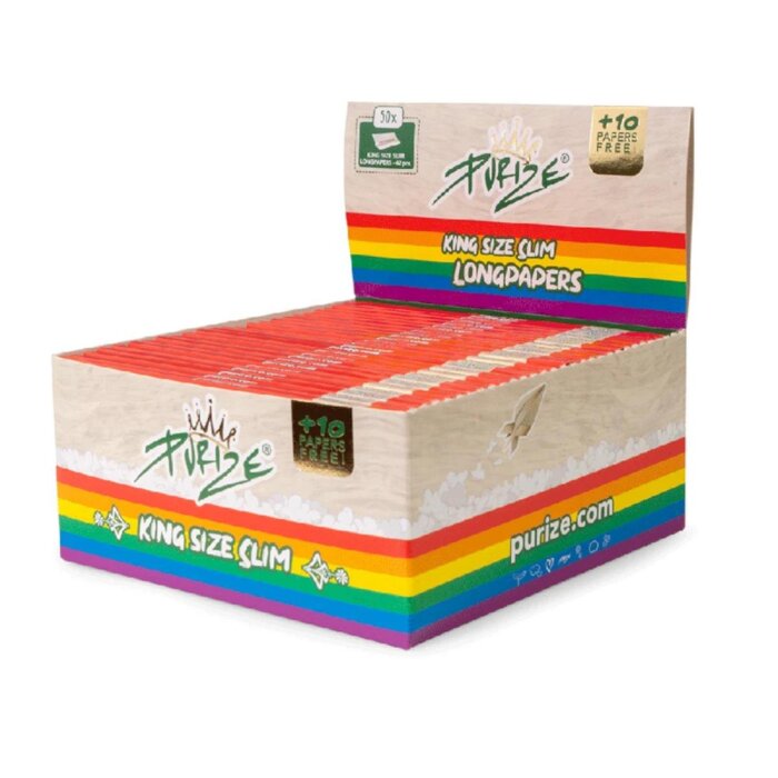 PURIZE King Size Slim Papers - Regenbogen
