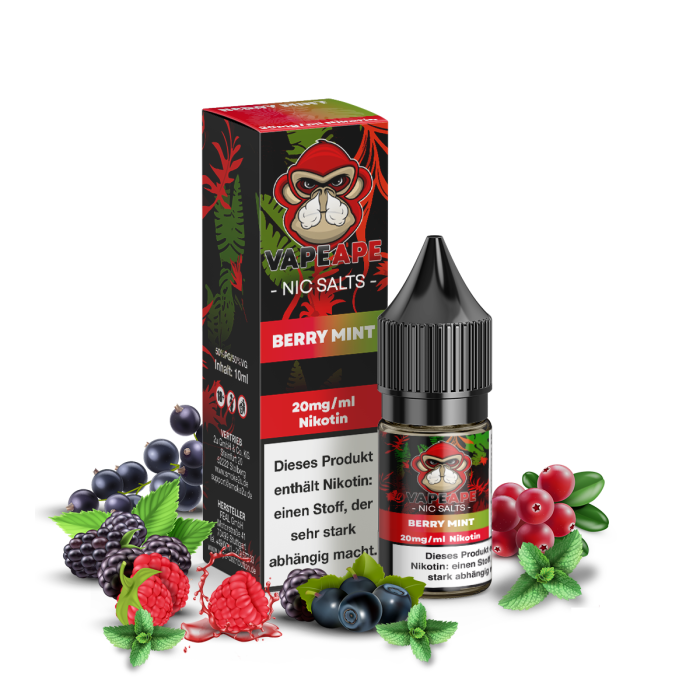 VapeApe Liquid - Berry Mint Nikotinsalz 10ml | 20mg/ml