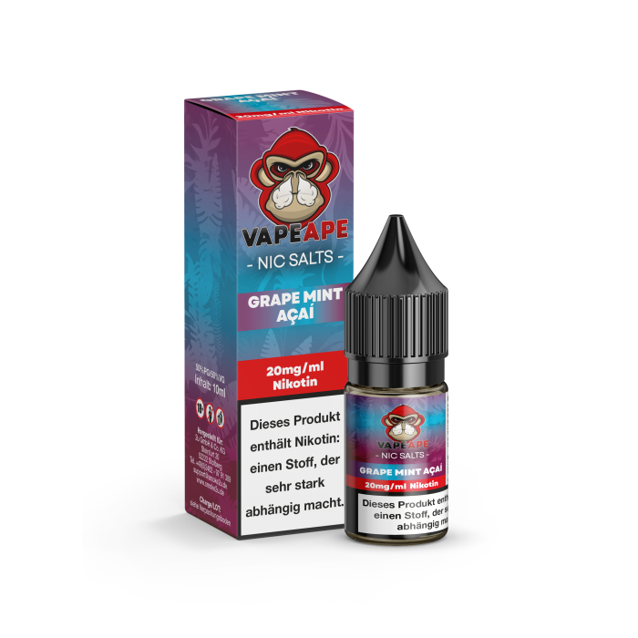 VapeApe Liquid - Grape Mint Acai Nikotinsalz 10ml | 20mg/ml