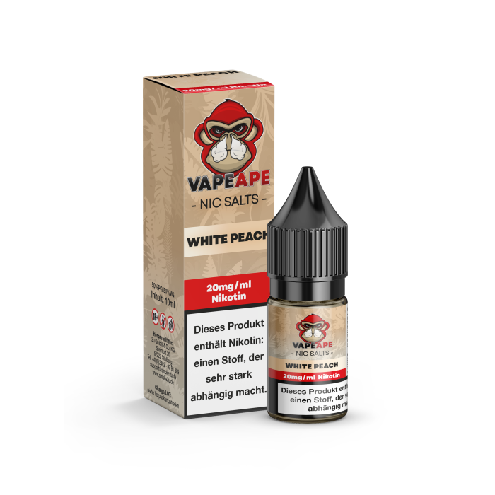 VapeApe Liquid - White Peach Nikotinsalz 10ml | 20mg/ml