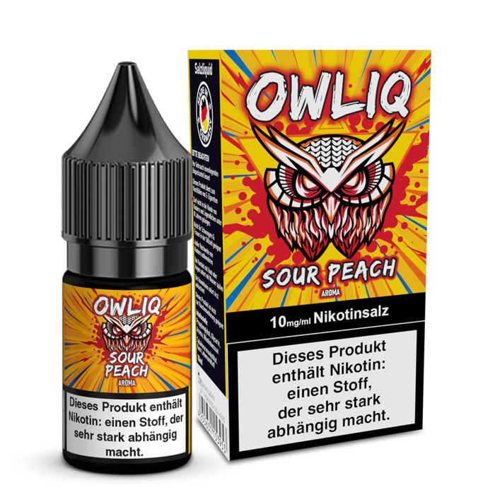 Owliq Liquid - Sour Peach Nikotinsalz 10ml | 10mg/ml