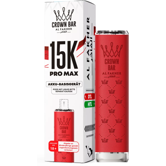 Al Fakher Pro Max 15K Basisgerät (Akkuträger) - Red | 900 mAh