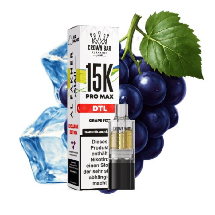 Al Fakher Pro Max 15K Prefilled Pod - Grape Fizz 0+10ml | 6mg/ml