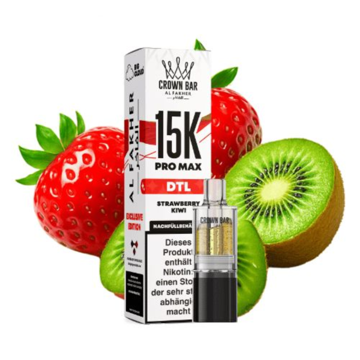 Al Fakher Pro Max 15K Prefilled Pod - Strawberry Kiwi 0+10ml | 6mg/ml