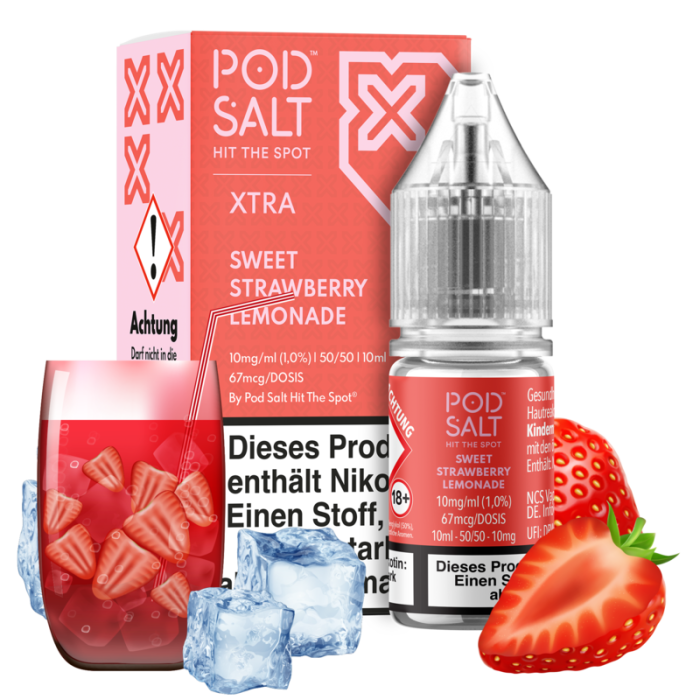 Pod Salt Xtra Serie Liquid - Sweet Strawberry Lemonade Nikotinsalz 10ml | 10mg/ml