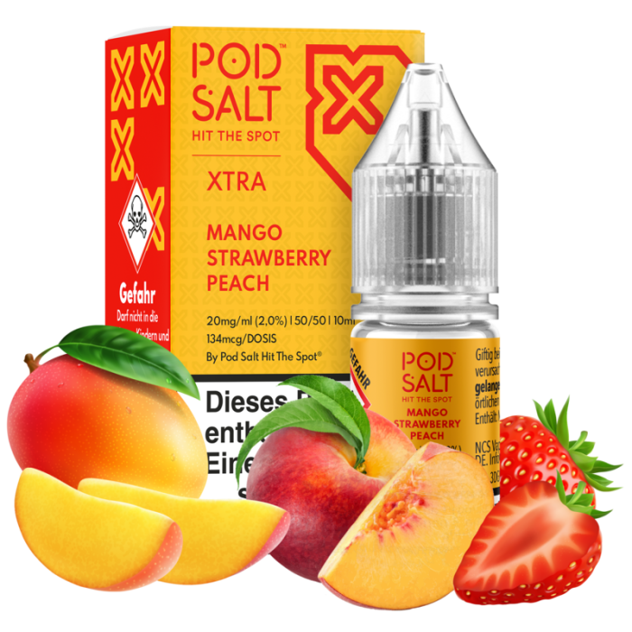 Pod Salt Xtra Serie Liquid - Mango Strawberry Reach Nikotinsalz 10ml | 20mg/ml