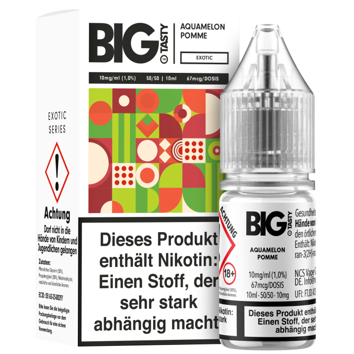 Big Tasty NicSalt - Aquamelon Pome EXOTIC Nikotinsalz 10ml | 10mg/ml