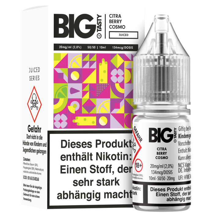 Big Tasty NicSalt - Citra Berry Cosmo JUICED Nikotinsalz 10ml | 20mg/ml
