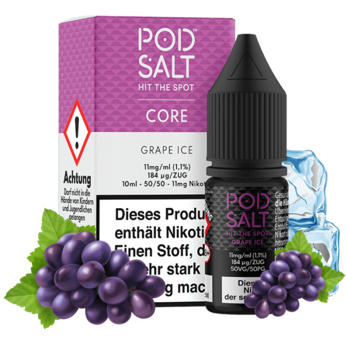 Pod Salt Core Serie - Grape Ice Nikotinsalz 10 ml | 11mg/ml