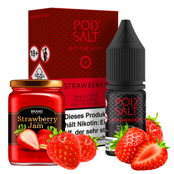 Pod Salt Core Serie - Strawberry Nikotinsalz 10 ml | 11mg/ml