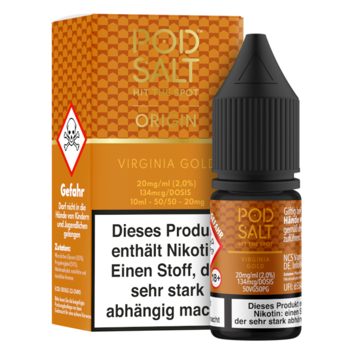 Pod Salt Origin Serie - Virginia Gold Nikotinsalz 10 ml | 20mg/ml