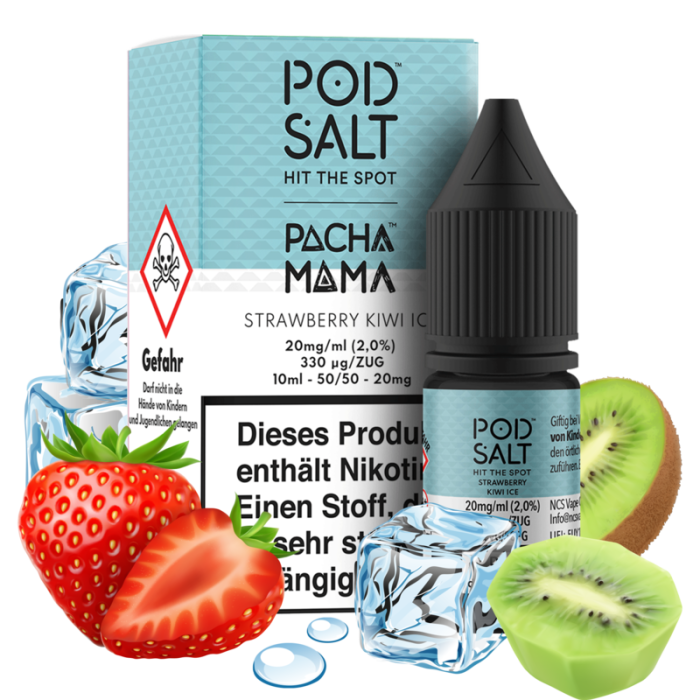 Pod Salt Fusion Serie - Straberry Kiwi Ice Nikotinsalz 10 ml | 20mg/ml
