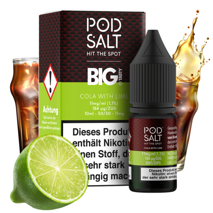 Pod Salt Fusion Serie - Cola with Lime Nikotinsalz 10 ml | 11mg/ml