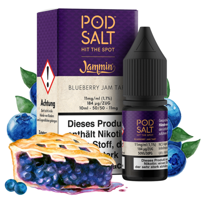 Pod Salt Fusion Serie - Blueberry Jam Tart Nikotinsalz 10 ml | 11mg/ml