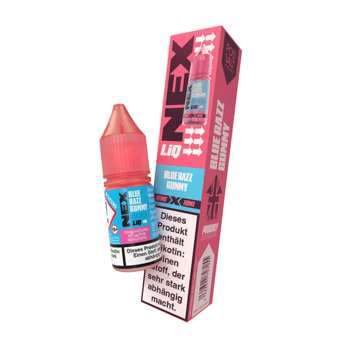 Pod Salt NexLiq NicSalts Liquid - Blue Razz Gummy Nikotinsalz 10 ml | 10mg/ml