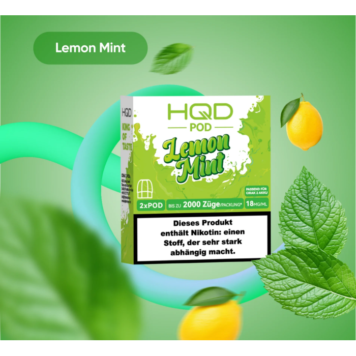 HQD Cirak 2 Prefilled Pod - Lemon Mint 2x2ml | 18mg/ml