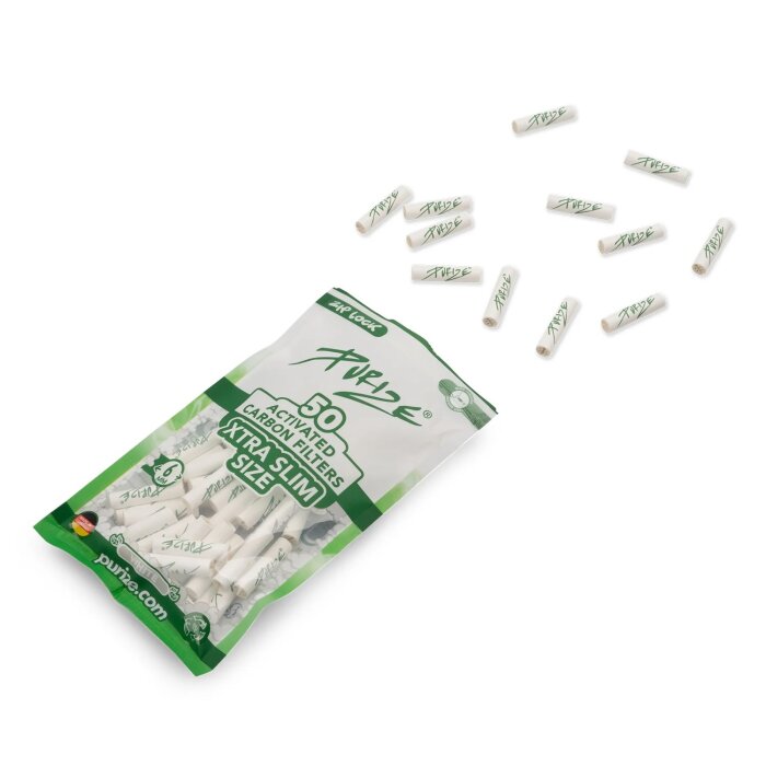 Purize Aktivkohlefilter - Xtra Slim Size 6mm White | 50 Stück