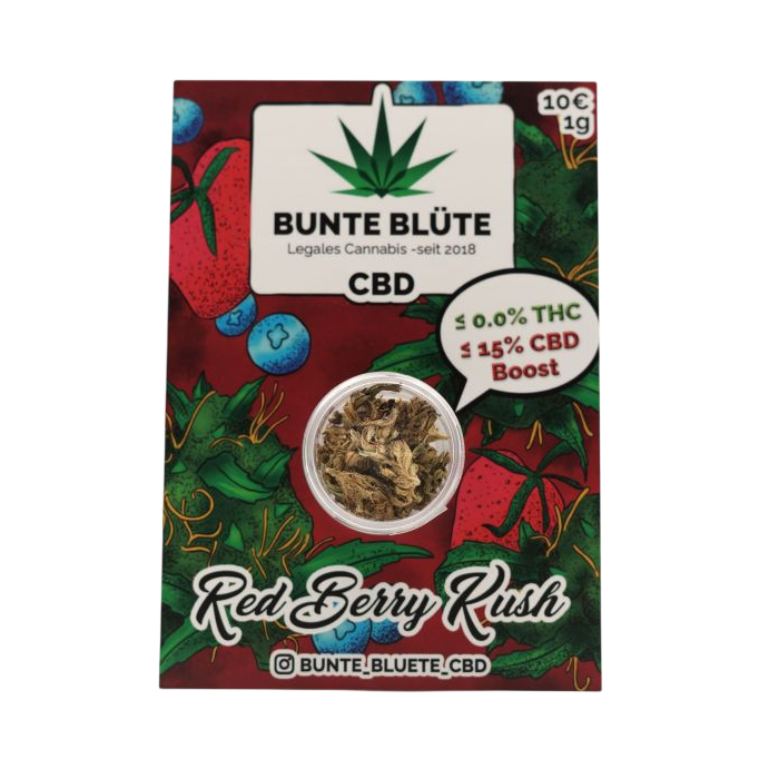Bunte Blüte CBD-Blüte - Red Berry Kush 1g