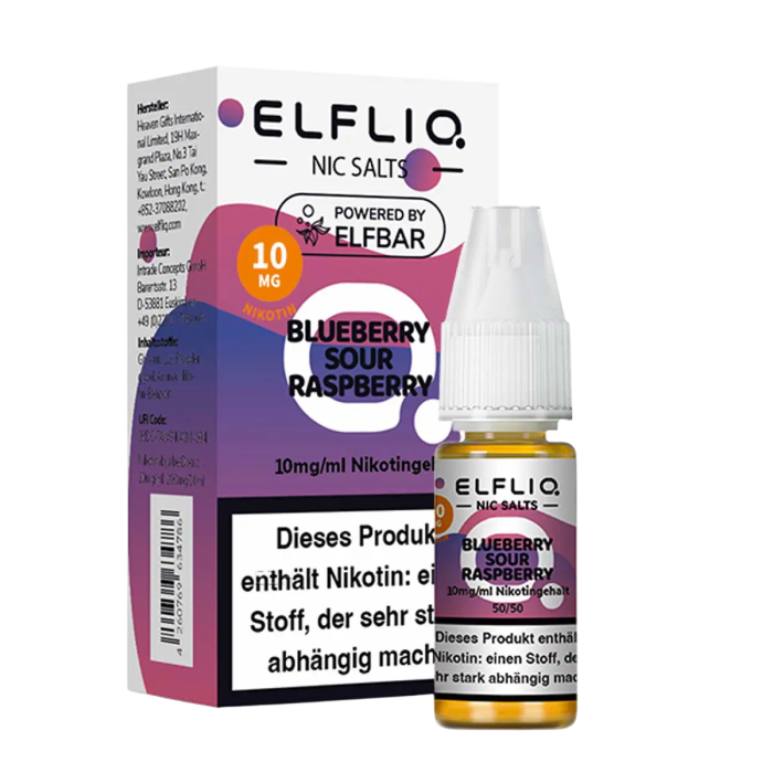 Elfliq Liquid by Elfbar - Blueberry Sour Raspberry Nikotinsalz 10ml | 10mg/ml