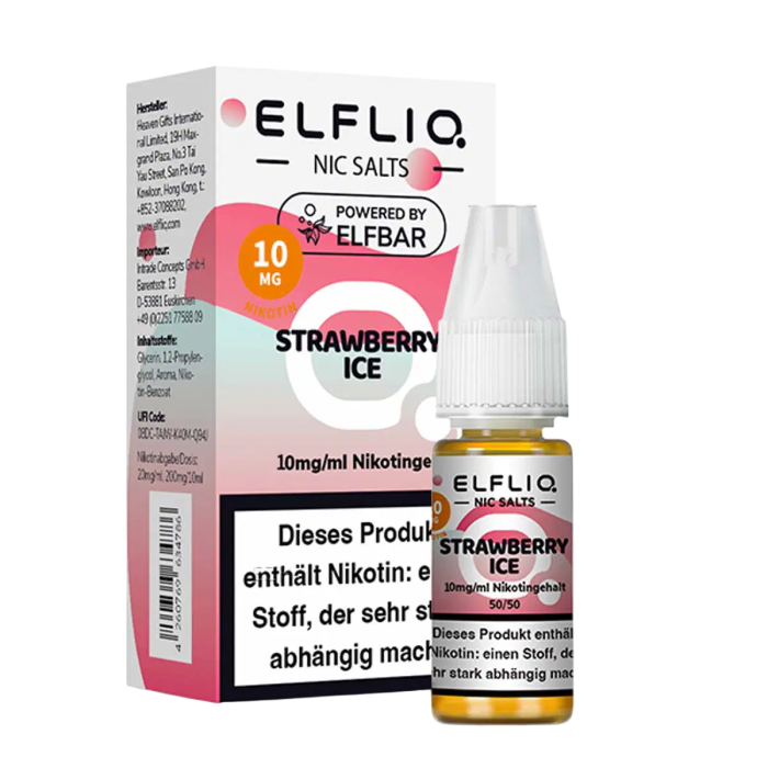 Elfliq Liquid by Elfbar - Strawberry Ice Nikotinsalz 10ml | 10mg/ml