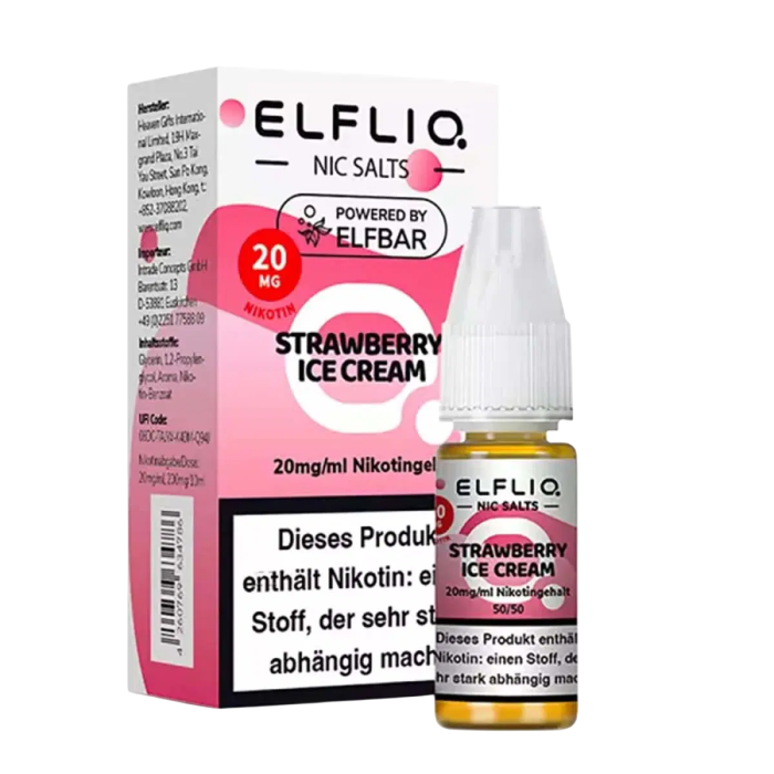 Elfliq Liquid by Elfbar - Strawberry Ice Cream Nikotinsalz 10ml | 20mg/ml *AUSLAUFARTIKEL*