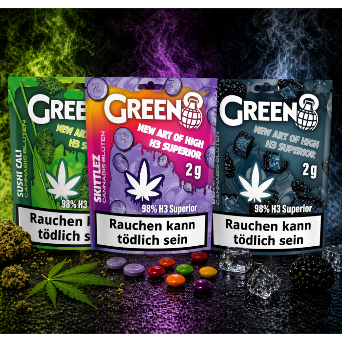 Green8 Blüten H3 Superior - verschieden Strain 2g | 98%