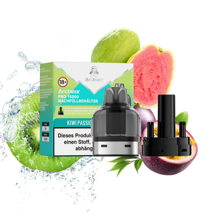 Arcbear Pro 15000 Nachfüllbehälter - Kiwi Passionfruit Guava 10 + 0ml | 20mg/ml