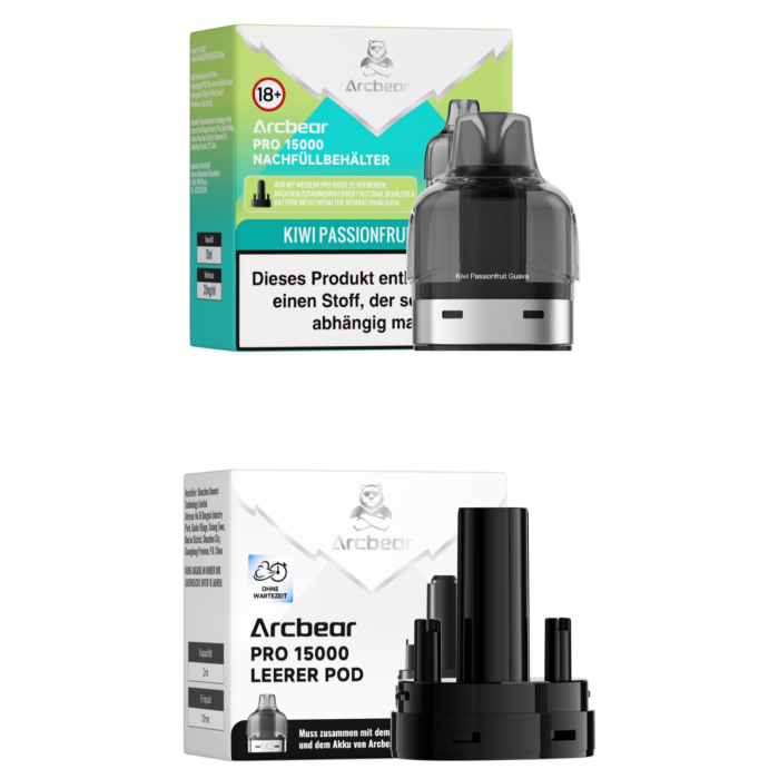 Arcbear Pro 15000 Nachfüllbehälter - Kiwi Passionfruit Guava 10 + 0ml | 20mg/ml