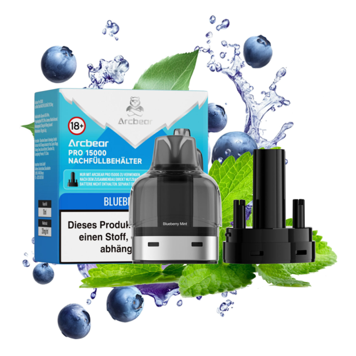 Arcbear Pro 15000 Nachfüllbehälter - Blueberry Mint 10 + 0ml | 20mg/ml